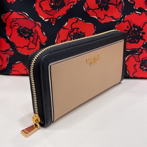 Kate Spade Morgan Colorblocked Zip-around Continental Wallet Cafe Mocha 
NWT - Picture 3 of 16
